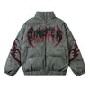 Leather Jacket Flame Embroidered Cotton Jacket For Men