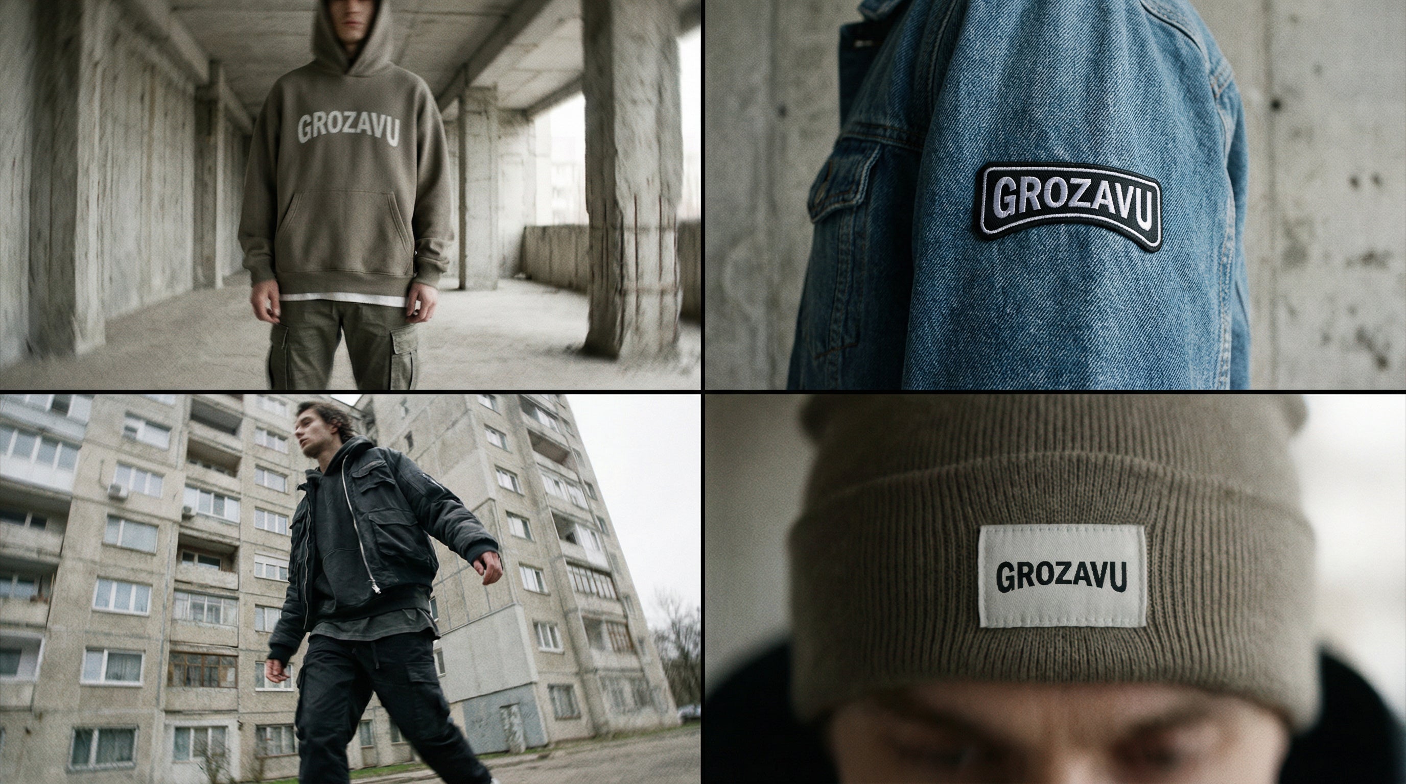 Streetwear model in USA wearing Grozavu 3D printed sneakers and loose fit sweatpants sitting on steps.