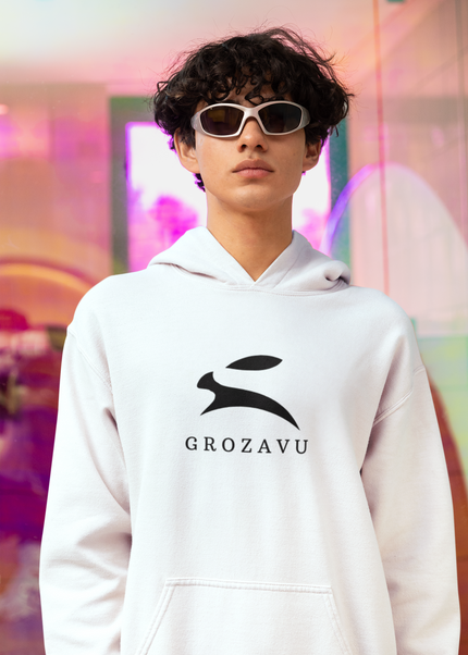 Grozavu Essential Tee – cotton, regular fit, white