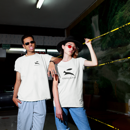 Grozavu Summer Tee – 100% cotton, sky blue