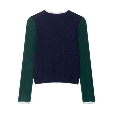 Pull en tricot patchwork à blocs de couleur