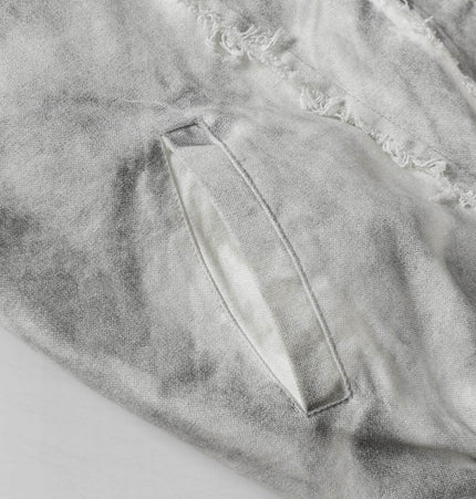 Spray Paint Spliced Jacket – Casual Fit close-up of the textured fabric showcasing the stylish pocket.