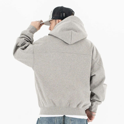 Exclusive Buttoned Cardigan Hooded Sweatshirt Embroidery urban aesthetic - Image 5