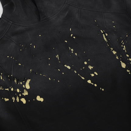 Hanorac cu glugă din bumbac premium pentru bărbați și femei, cu imprimeu de cerneală combinat