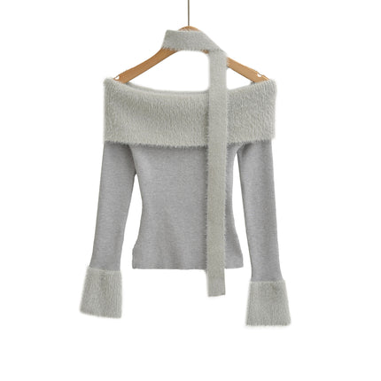 One shoulder long sleeved shirt