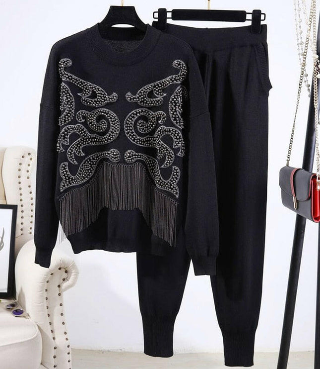 Grozavu Tassel Sweater & Pants Set