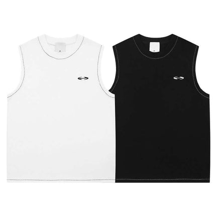 Camiseta sin mangas a rayas de colores - Corte holgado