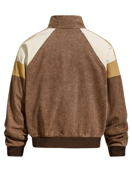 Jachetă cu broderie de litere din patchwork vintage uzată