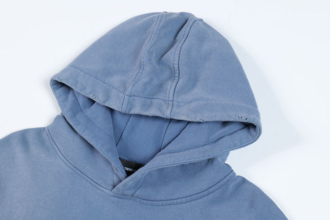 Washed Rhinestone Letter Hoodie – Loose Fit