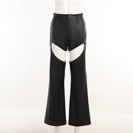 Trendy Loose Leather Pants: Streetwear Chic at €49.00