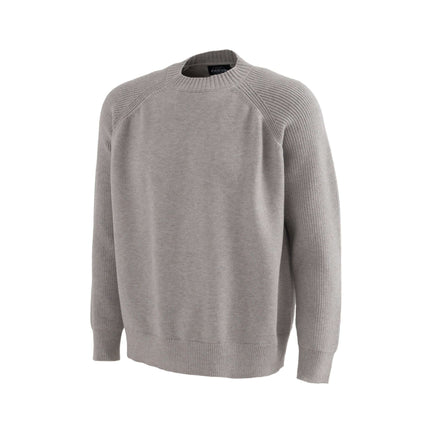 Lazy Streetwear Knit Sweater – Loose Fit in soft gray color with ribbed texture and relaxed silhouette.