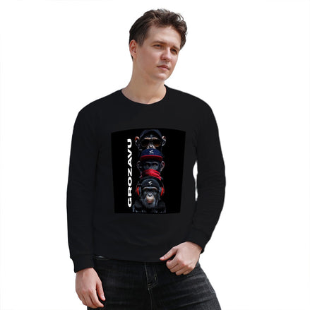 Black Graphic Sweater – Grozavu Primal Edition