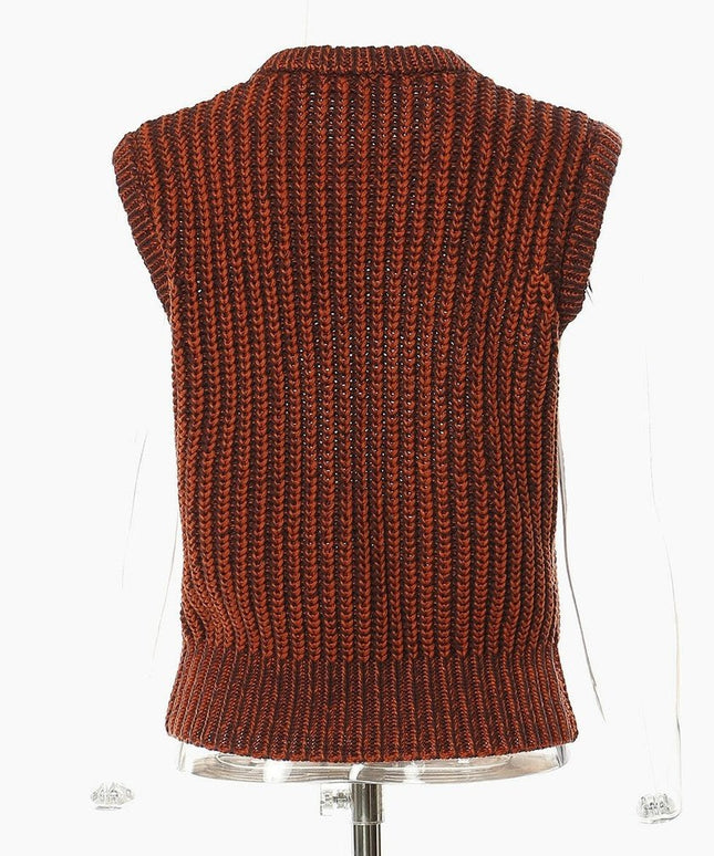 Grozavu's Chain Hollow Out Sleeveless Sweater: Fashionable Knitwear