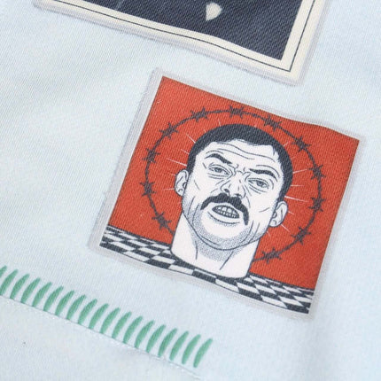 Magazine Printed Zip-Up Hoodie – Loose Fit close-up of unique magazine-inspired print design