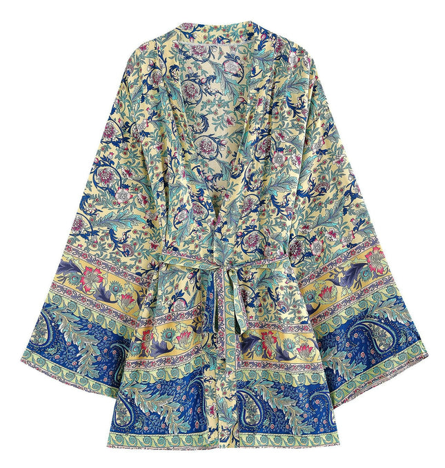 Beachside Bliss: Boho Print Rayon Kimono Cardigan! at €37.99