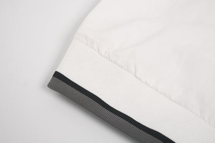 Camisa de Manga Larga con Cuello en V Deportiva Impermeable Negra Blanca