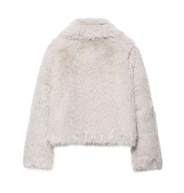 Faux Fur Zipper Coat – Elegant Fit