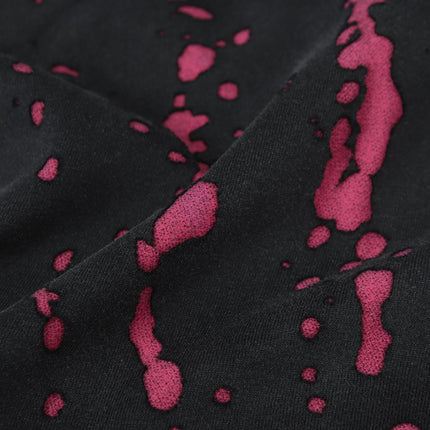 Hanorac cu glugă din bumbac premium pentru bărbați și femei, cu imprimeu de cerneală combinat