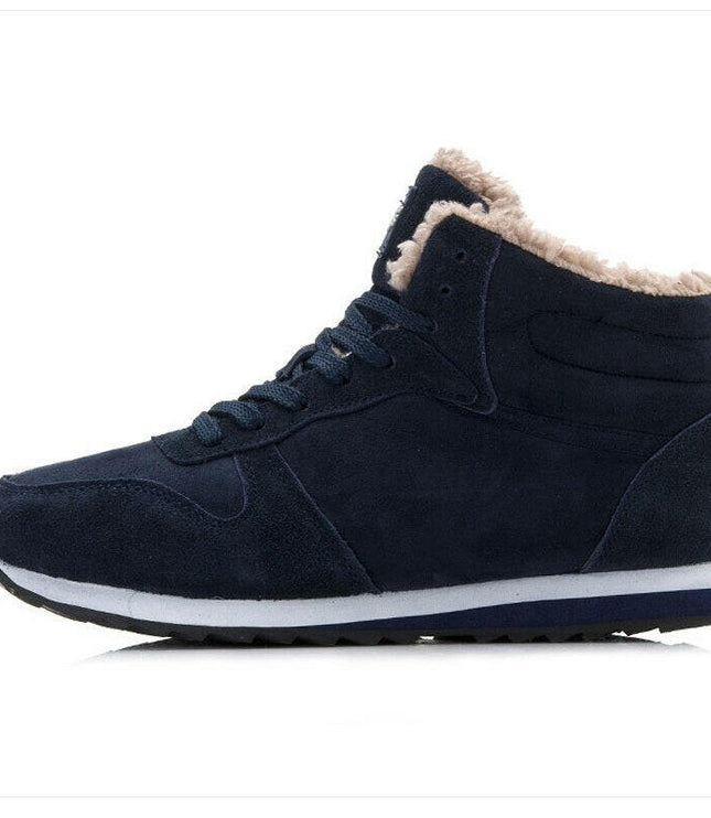 Winter Ready: Men's Fashion Snow Boots in Black & Blue!