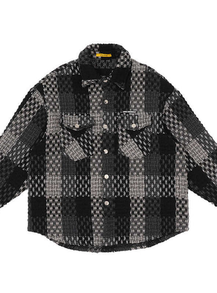 Exclusive Tweed Checkered Coat , urban aesthetic - Image 5