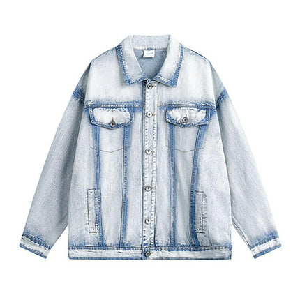 Grozavu's Retro Tie-Dye Denim Coat: Effortless Style for Every Season! at €86.99