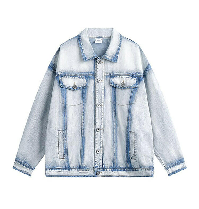 Grozavu's Retro Tie-Dye Denim Coat: Effortless Style for Every Season! at €86.99