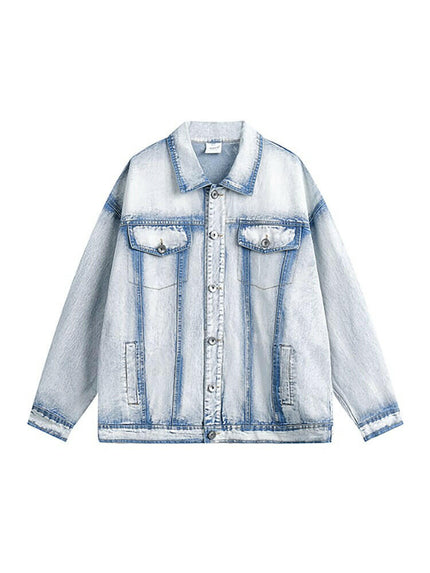 Grozavu's Retro Tie-Dye Denim Coat: Effortless Style for Every Season! at €86.99