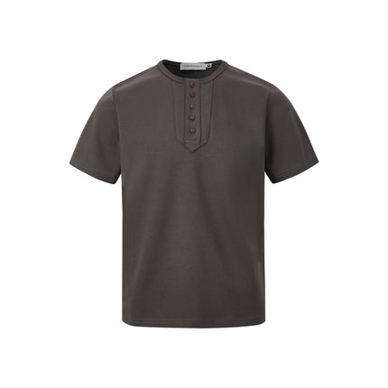 Five-Button Henley T-Shirt – Loose Fit