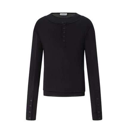 Tricou cu mâneci lungi, ajustat, deconstruit