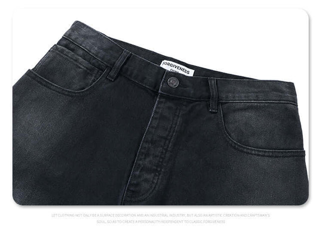 Jeans in denim a gamba dritta e vestibilità ampia