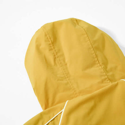 Jachetă cu glugă retro cu fermoar – Croială lejeră