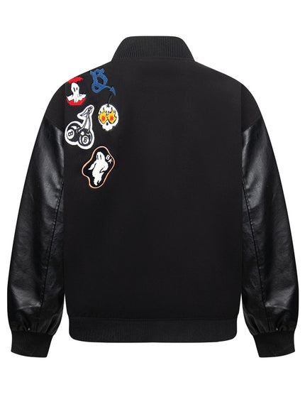 Retro National Trend Cartoon Embroidery Baseball Jacket