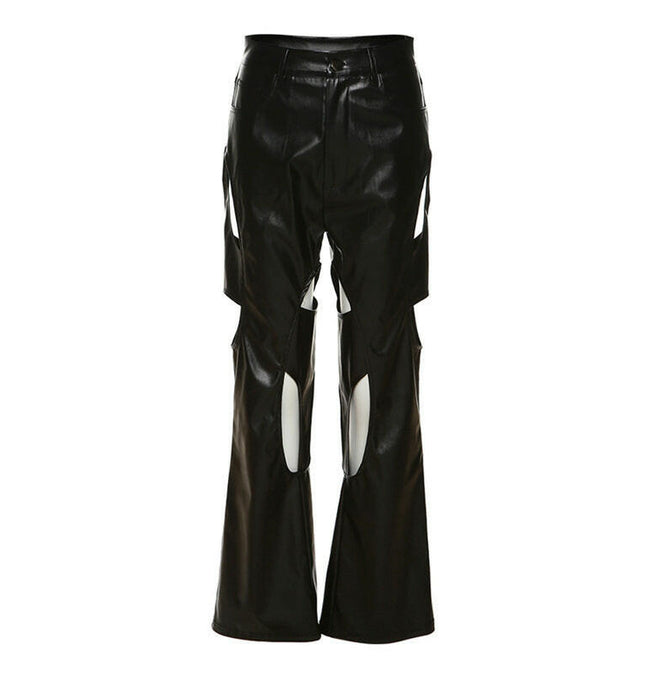 Grozavu Straight Slim Faux Leather Pants: Seasonal Fashion at €49.00