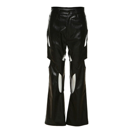 Grozavu Straight Slim Faux Leather Pants: Seasonal Fashion at €49.00