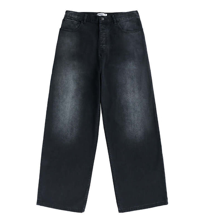 Black and Grey Straight Loose Casual  Denim Pants for Men and Women
