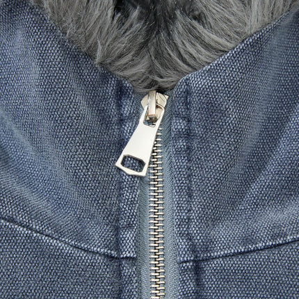 Woolen Collar Cotton Jacket With Fleece