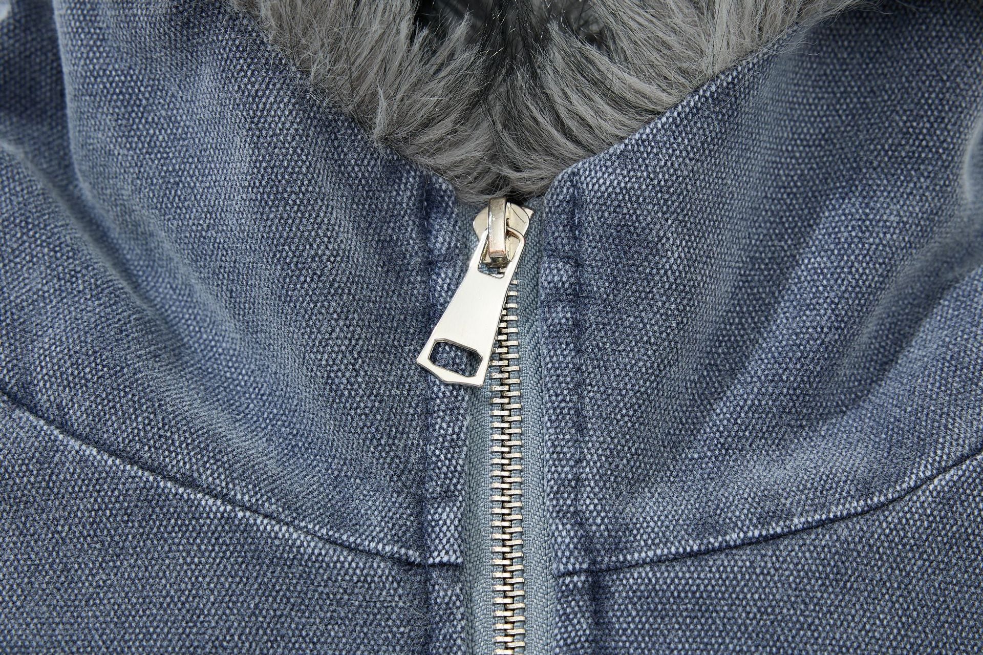 Woolen Collar Cotton Jacket With Fleece