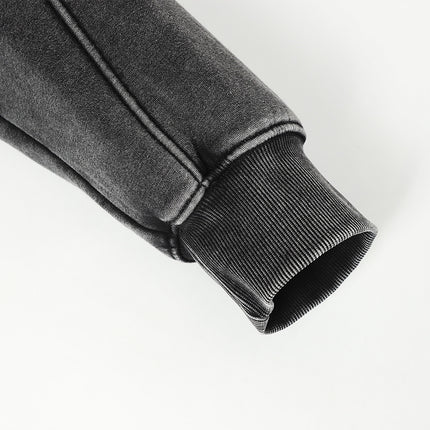 American Retro Gewaschenes Hoodie – Lockere Passform mit Umklappkragen