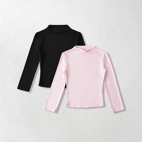 Top Corto Retro Chic para Mujeres, Ajustado de Color Sólido, Camiseta Minimalista de Manga 3/4 de Cintura Alta, Corte Slim, Estilo de Body Corto