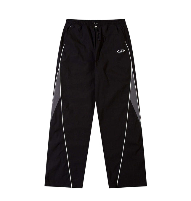 Outdoor Casual Retro Patchwork Pants featuring black design and adjustable drawstring waistband.