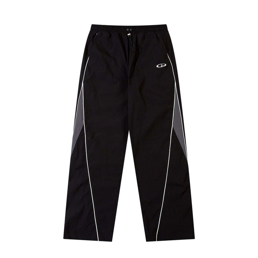 Model wearing Black patchwork technical cargo pants by Grozavu