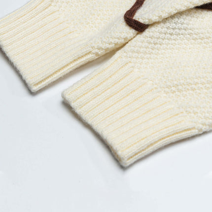 Farbblock-Linien-Strickpullover – Lockere Passform