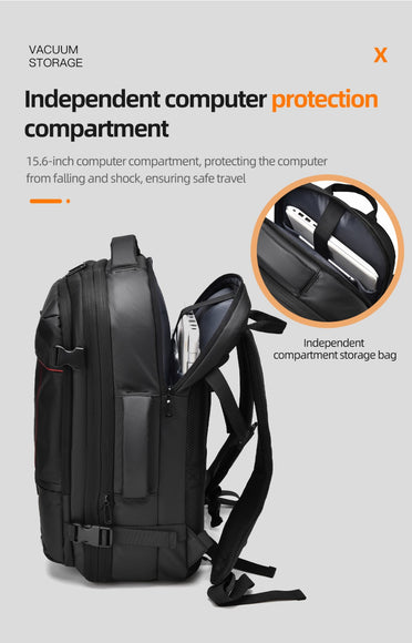 Oxford Cloth Business Travel Backpack – Black, Grey & Blue