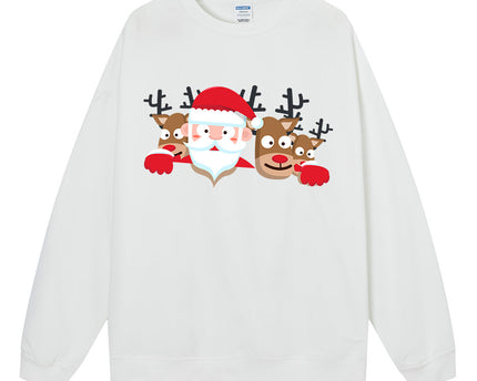 Hoodie à capuche de longueur moyenne avec imprimé de renne de Noël