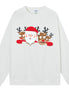 Christmas Reindeer Print Medium-Length Hoodie