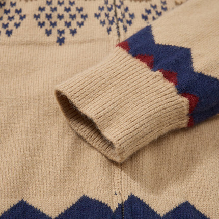 Cardigan Tricotat Fair Isle Retro – Croi Larg