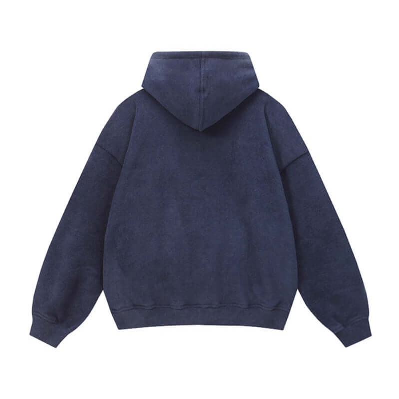 Gray letter print oversized hoodie thickened with Grozavu logo