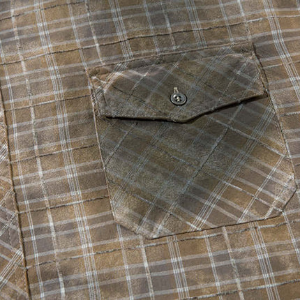 Camisa de Cuadros Radiantes Desgastada – Corte Suelto