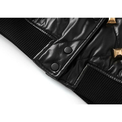 Stand Out in Style: Grozavu's Rivet Buckle Leather Jacket for Fall/Winter! at €141.99