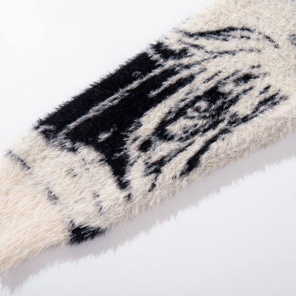 Cardigan en tricot jacquard floral Angel Girl – Coupe ample